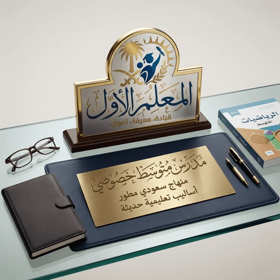 معلم متابعة يشرح لطالب في المرحلة المتوسطة